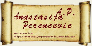Anastasija Perenčević vizit kartica